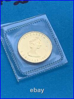 1/10th 3.11g. 999 Gold Canada Maple 5 Dollar Coin Bullion Condition