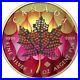 1 Oz Silver Coin 2022 Canada $5 Maple Seasons September Bejeweled Leaf Insert