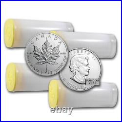 1 oz Canadian Silver Maple Leaf Coin BU (Random)- Lot of 100 Coins