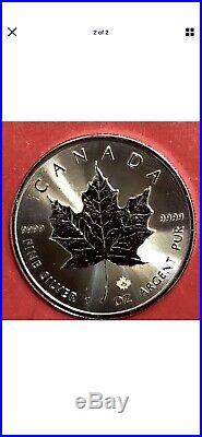 10 Beautiful 2020 1 oz. Silver CANADIAN MAPLE LEAF $5 Coins GEM BU. 9999 Silver