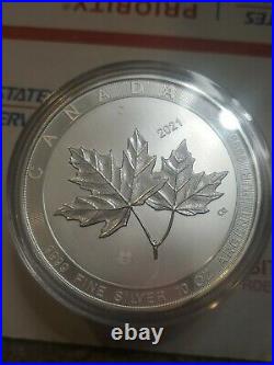 10 oz Silver 2021 Magnificent Maple Leaves Canadian Uncirculated Coin