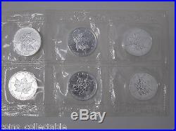 10 x 1990 Canada Maple 1oz 9999 Fine Silver Coin in Original Protective Sleeve