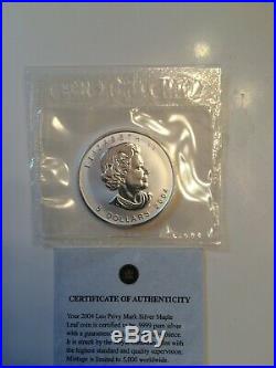 10 x 2004 Leo Privy Maple Leaf 1 oz. 9999 Silver Coin Canada COA mint sealed