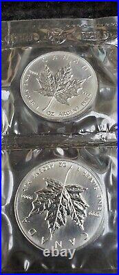 10pc 1997 Canada $5 Silver Maple Leaf Full Sheet Sealed In OGP Plastic