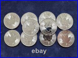 10x 1oz Silver Maple Leaf 2023 Canadian Silver Bullion Coin Lot 2