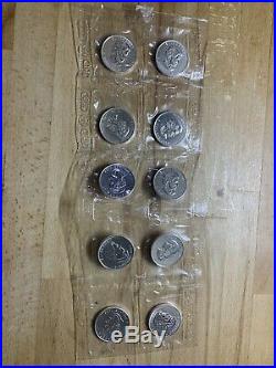 10x 2004 1oz SILVER 5 DOLLARS COIN FROM CANADA, MAPLE LEAF. B Unc, see pics