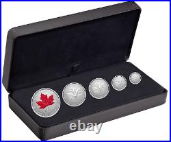 15 Dollar Maple Leaf 5-Coin Fractional Set Canada Silver 2025