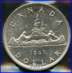 1947 Canada Silver Dollar Coin ICCS MS-63 Rare Maple Leaf Cert #XCG235