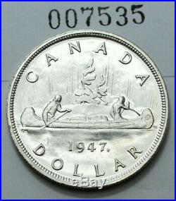 1947 Canada Silver Maple Leaf-double HP $1 Dollar George VI Ultra Rare Key Date