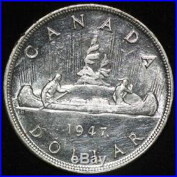 1947 Canadian Silver Dollar Maple Leaf variety
