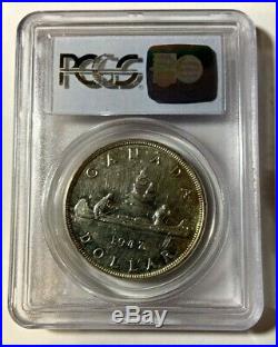 1947 ML Canada Silver Dollar Maple Leaf PCGS AU50 $1 Voyager King George VI