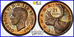 1947 Maple Leaf Canada 25 Cents PCGS MS65+ Lot#G2376 Silver! Gem BU