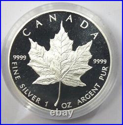 1979 1989 Canada $5 Maple Leaf 9999 Silver 1 oz Coin + Wooden Box J152