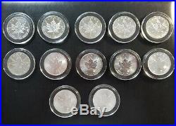 1988-2019 Canada Maple Leaf Collection 32 BU Silver 1 Oz Coin Set Canadian