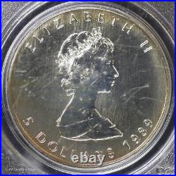 1989 $5 1 oz Silver Maple Leaf PCGS Gem Uncirculated WTC Ground Zero Recovery