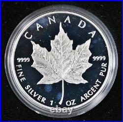 1989 Canada $5 Proof. 9999 1 oz Silver Maple Leaf Coin In OGP With COA
