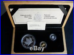 1989 Canada RARE Gold Platinum Silver 3 coins PROOF Maple Leaf 10th Anniversary