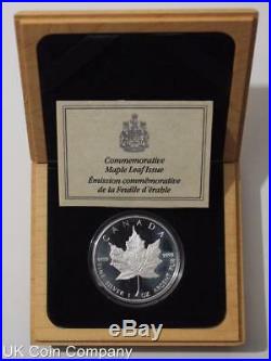1989 Royal Canada Mint Maple Leaf 1oz Silver Proof $5 Five Dollar Coin Boxed
