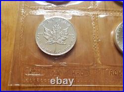 1991 Canada Silver Maple Uncut Sheet of 1 oz $5 Coins RCM. 9999 Fine 10 oz total