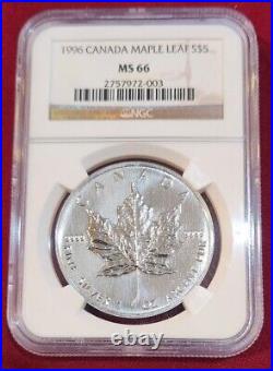 1996 & 1997 Canada Maple Leaf 1 oz NGC CERTIFIED MS 66