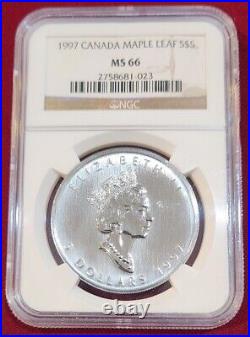 1996 & 1997 Canada Maple Leaf 1 oz NGC CERTIFIED MS 66