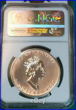 1997 1 Oz. Silver Maple Leaf $5 NGC MS 68 Only 100,970- Low Population NGC 81