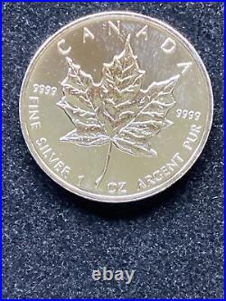 1997 CANADA MAPLE LEAF 5 DOLLAR 1oz. 999 SILVER COIN KEY DATE LOW MINTAGE. BU