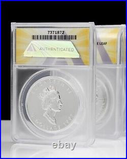 1997 MS 69 ANACS CANADA Silver Maple Leaf Coin Low Mintage Key Date MS69