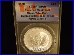 1998 $5 Canadian Maple Leaf ANACS SP 70