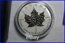 1998 Canada $50.00 10 oz Silver Maple Leaf. 9999 10th Anniversary