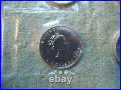 1998 Canada SILVER Maple 1 oz BU in Original Mylar (10 coin sheet)