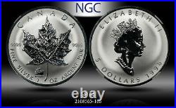 1998 Canada Silver $5 Maple Leaf Titanic Privy Ngc Sp68