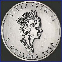 1999 Canada Original sheet if 10 x 1 oz mint sealed $5 99.99% Silver Maple Leaf