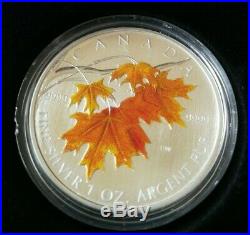 2001 2008 Canada $5 Maple leaf Coloured Gold Silver 8 Coins Complete Set