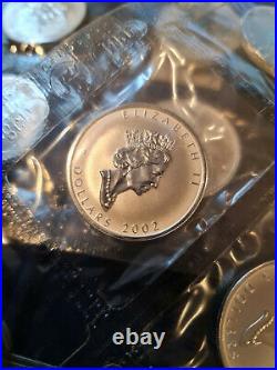 2002 Canada 1 oz Silver Maple Leaf Lunar Horse Privy Sheet of 10 pcs