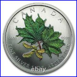 2002 Canada 1 oz Silver Maple Leaf Summer Color