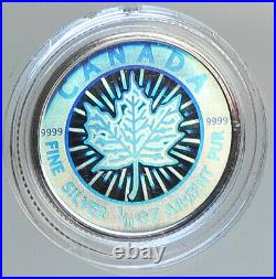 2003 CANADA UK Elizabeth II MAPLE with HOLOGRAM Silver $2 Coin Specimen i112389
