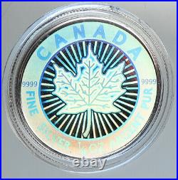 2003 CANADA UK Elizabeth II MAPLE with HOLOGRAM Silver $3 Coin Specimen i112388