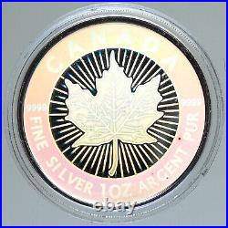 2003 CANADA UK Elizabeth II MAPLE with HOLOGRAM Silver $5 Coin Specimen i112311