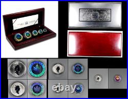 2003 Canada 5-Coin. 999 Silver Maple Leaf Set (Hologram) Boxes & COA