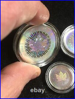 2003 Canada Silver Maple Leaf Hologram 5 Coins Set With Box & COA