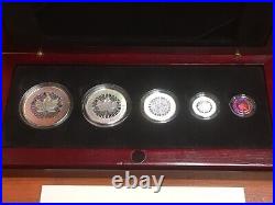2003 Canada Silver Maple Leaf Hologram 5 Coins Set With Box & COA