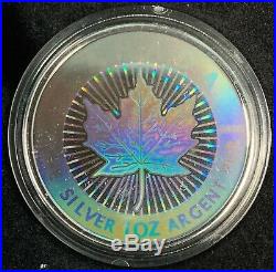2003 Silver Maple Leaf Hologram Set 5 Coins with Box & COA 1.9 oz