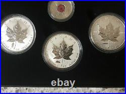 2004 2005 Maple Leaf Privy Set of 3 x 1 oz. 9999 Silver Coins with COA & Box