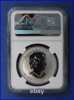 2005 Canada Silver Proof $5 coin Lucky Maple Leaf NGC Graded SP70 with Case