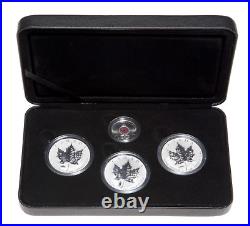 2005 Legacy of Liberty Canadian Maple. 9999 silver (3 oz) Proof 4 coin set