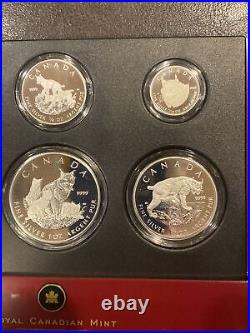 2005 Pure Canada Silver 4 Coin Set, Canadian Lynx Silver Maple Leaf With COA