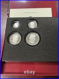 2005 Pure Canada Silver 4 Coin Set, Canadian Lynx Silver Maple Leaf With COA