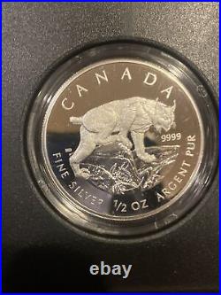 2005 Pure Canada Silver 4 Coin Set, Canadian Lynx Silver Maple Leaf With COA