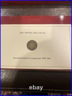 2005 Pure Canada Silver 4 Coin Set, Canadian Lynx Silver Maple Leaf With COA